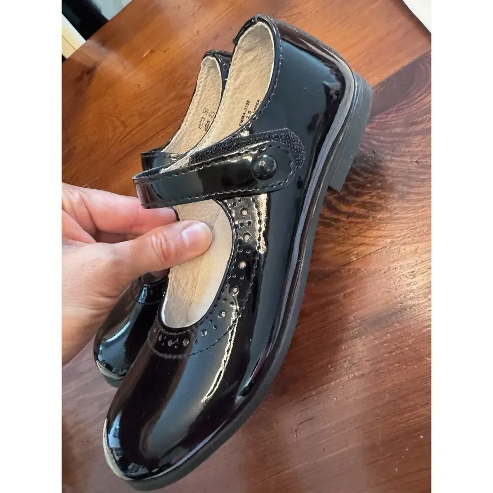 Footmates Emma Mary Janes Navy Patent Leather Dress Shoes - Size 13.5